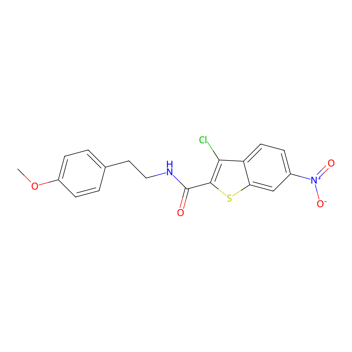 3-chloro-N-[2-(4-methoxyphenyl)ethyl]-6-nitro-1-benzothiophene-2-carboxamide molecular structure, CAS 445245-75-0