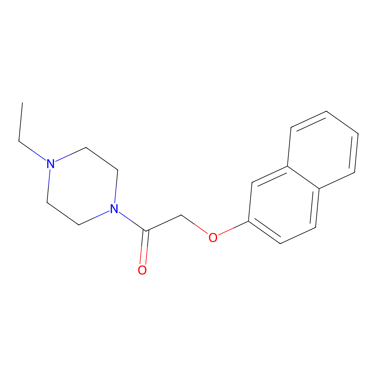 1-(4-Ethylpiperazin-1-yl)-2-naphthalen-2-yloxyethanone molecular structure, CAS 445250-07-7