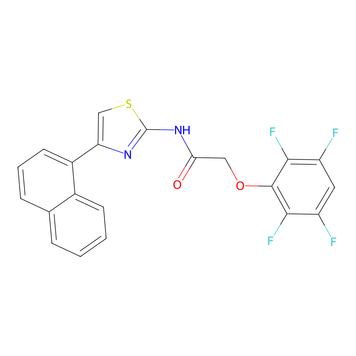N-(4-naphthalen-1-yl-1,3-thiazol-2-yl)-2-(2,3,5,6-tetrafluorophenoxy)acetamide molecular structure, CAS 445250-10-2