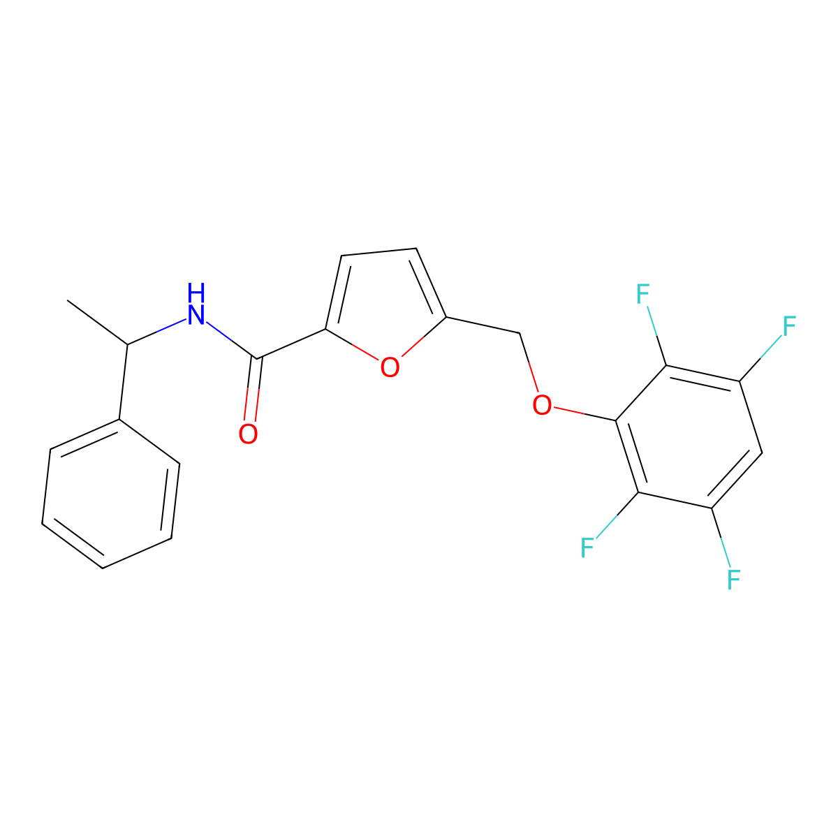 N-(1-phenylethyl)-5-[(2,3,5,6-tetrafluorophenoxy)methyl]furan-2-carboxamide molecular structure, CAS 445251-24-1