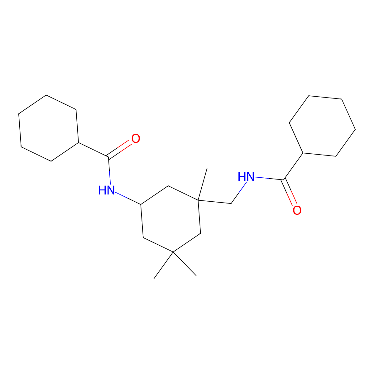 N-(3-{[(cyclohexylcarbonyl)amino]methyl}-3,5,5-trimethylcyclohexyl)cyclohexanecarboxamide molecular structure, CAS 445251-95-6