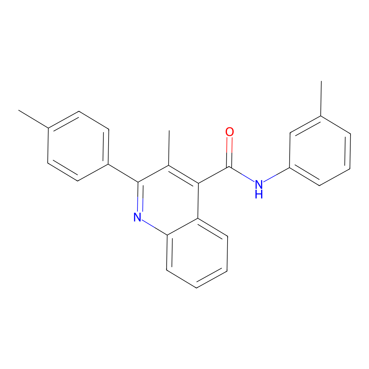 3-methyl-N-(3-methylphenyl)-2-(4-methylphenyl)-4-quinolinecarboxamide molecular structure, CAS 445252-21-1