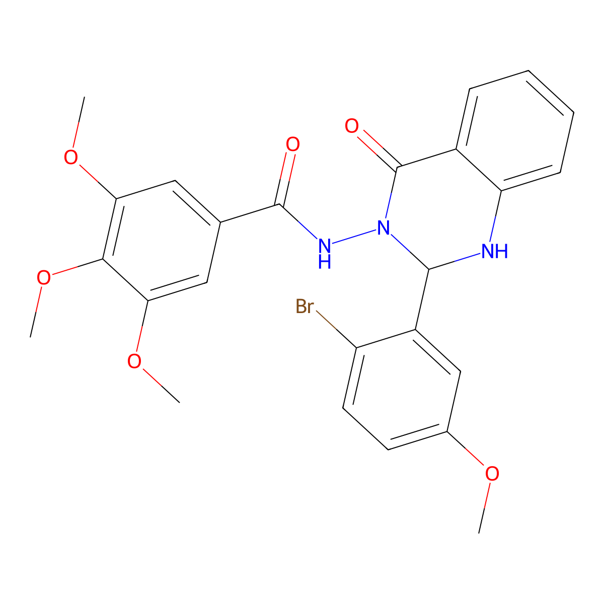 N-[2-(2-bromo-5-methoxyphenyl)-4-oxo-1,2-dihydroquinazolin-3-yl]-3,4,5-trimethoxybenzamide molecular structure, CAS 445252-53-9