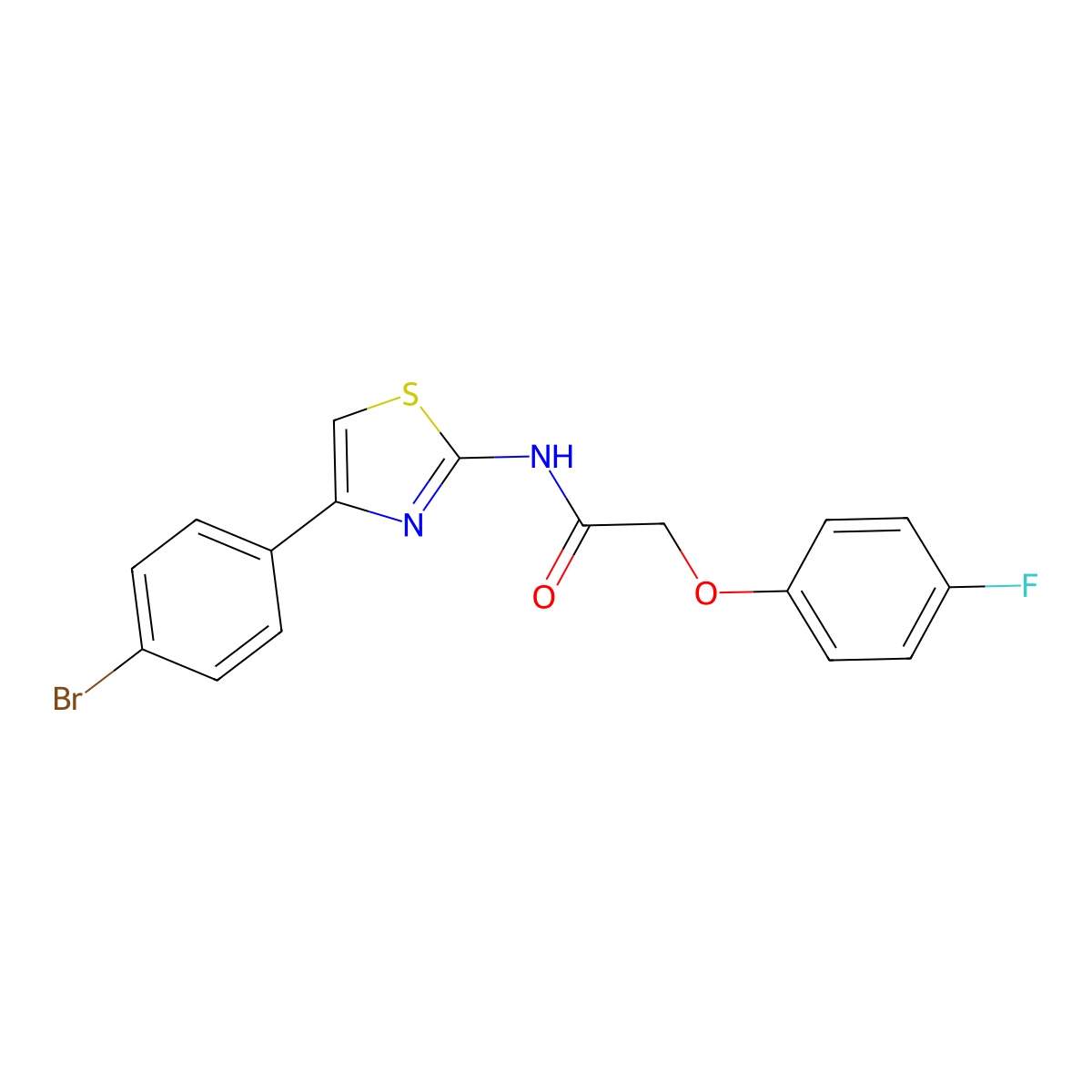 N-[4-(4-bromophenyl)-1,3-thiazol-2-yl]-2-(4-fluorophenoxy)acetamide molecular structure, CAS 445252-75-5