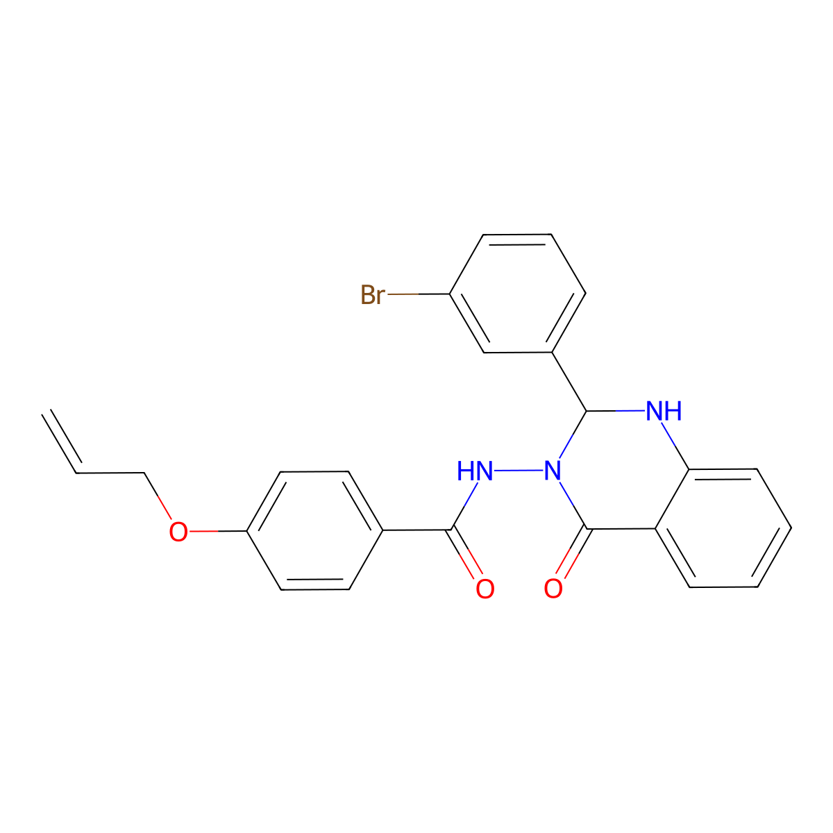 N-[2-(3-bromophenyl)-4-oxo-1,2-dihydroquinazolin-3-yl]-4-prop-2-enoxybenzamide molecular structure, CAS 445252-83-5