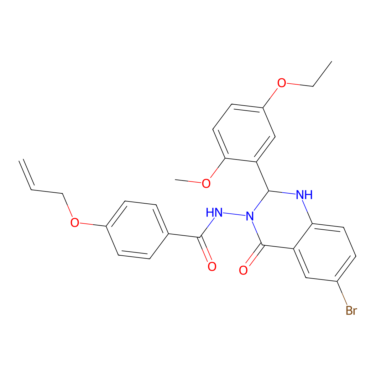 4-(allyloxy)-N-(6-bromo-2-(5-ethoxy-2-methoxyphenyl)-4-oxo-1,4-dihydro-3(2H)-quinazolinyl)benzamide molecular structure, CAS 445253-29-2