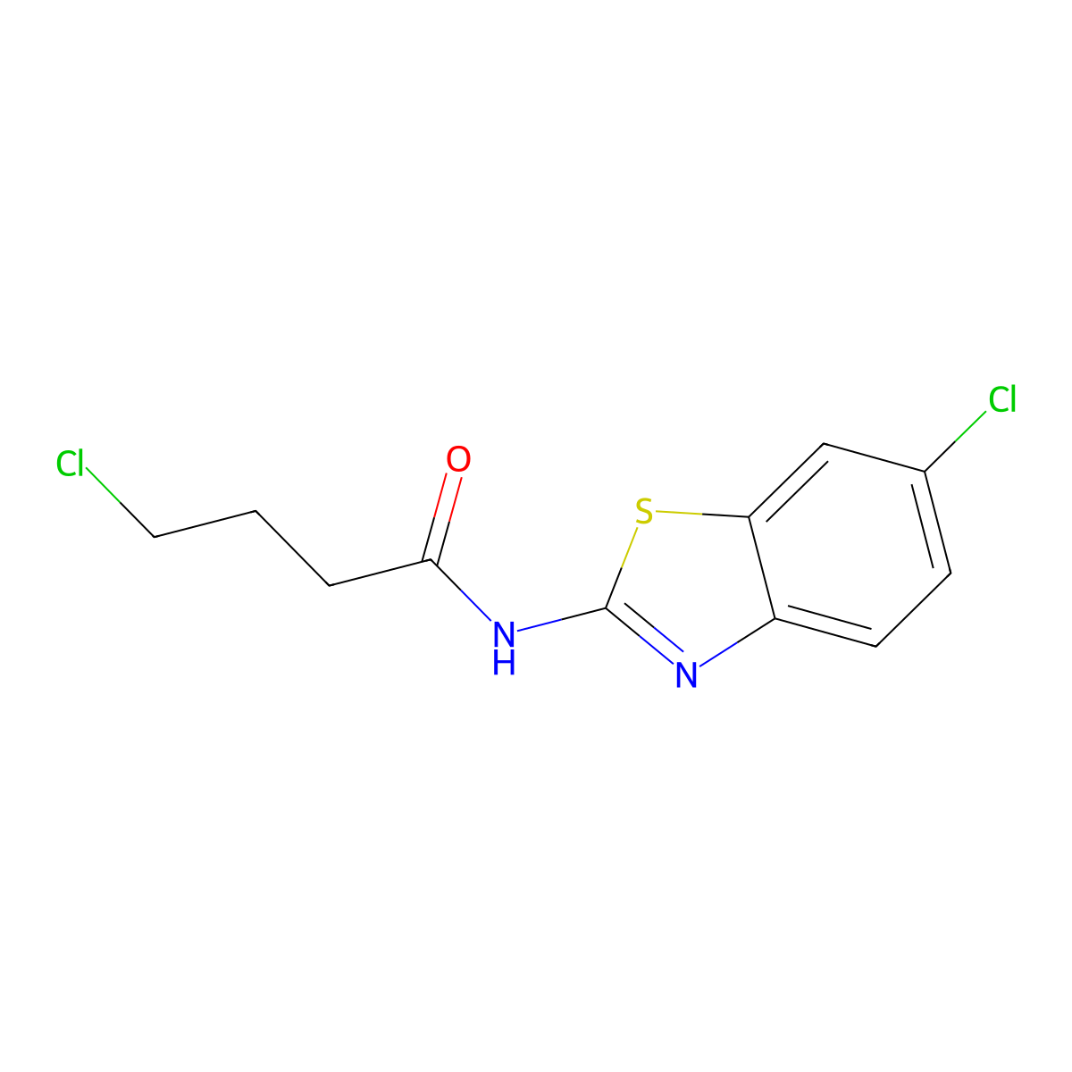 4-chloro-N-(6-chloro-1,3-benzothiazol-2-yl)butanamide molecular structure, CAS 445253-51-0