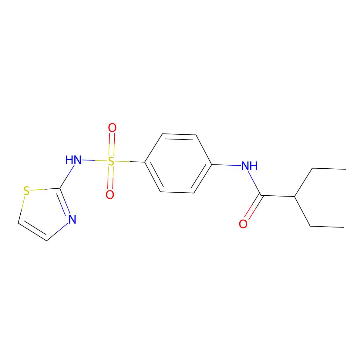 2-ethyl-N-[4-(1,3-thiazol-2-ylsulfamoyl)phenyl]butanamide molecular structure, CAS 445253-56-5