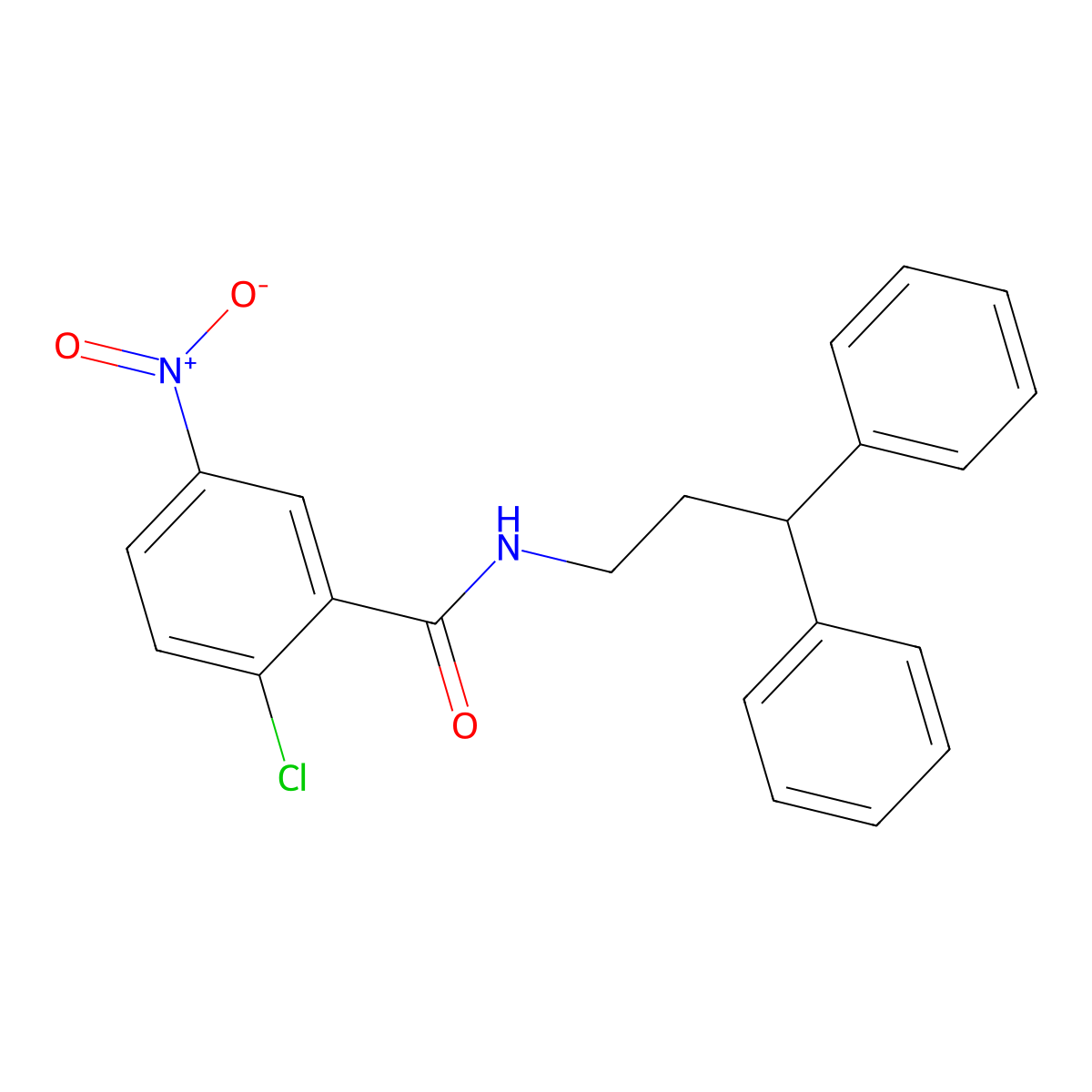 2-chloro-N-(3,3-diphenylpropyl)-5-nitrobenzamide molecular structure, CAS 445253-66-7