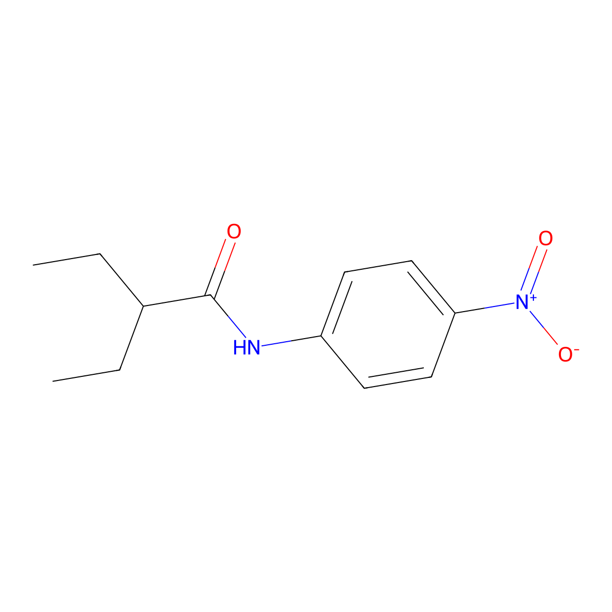 2-ethyl-N-(4-nitrophenyl)butanamide molecular structure, CAS 445253-69-0