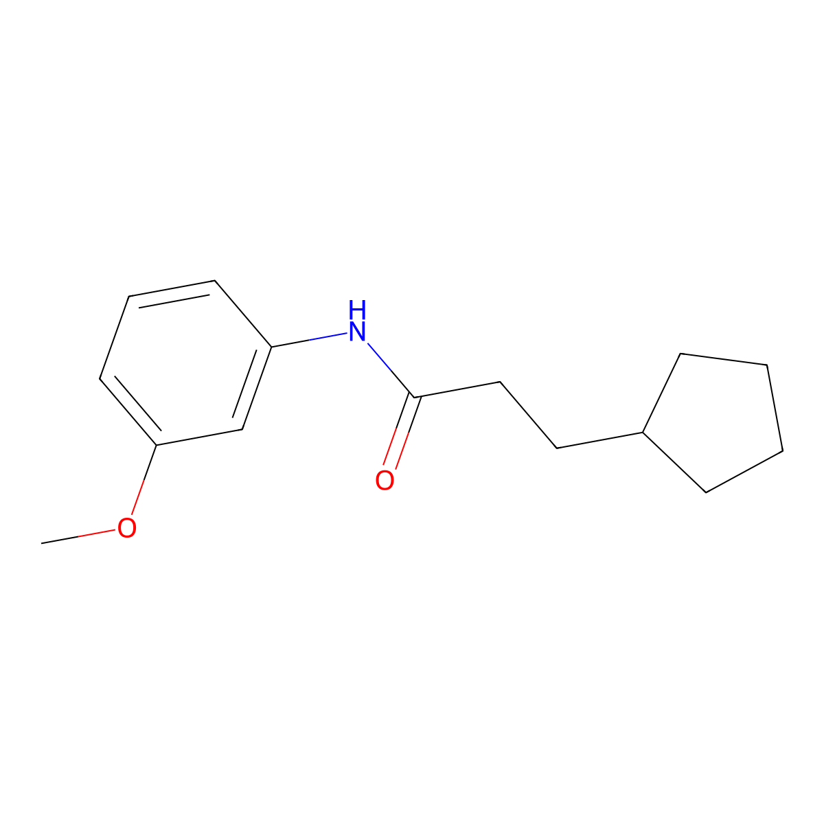 3-cyclopentyl-N-(3-methoxyphenyl)propanamide molecular structure, CAS 445254-22-8