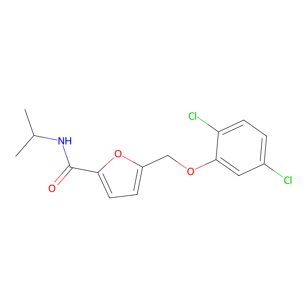 5-[(2,5-dichlorophenoxy)methyl]-N-isopropyl-2-furamide molecular structure, CAS 445254-64-8
