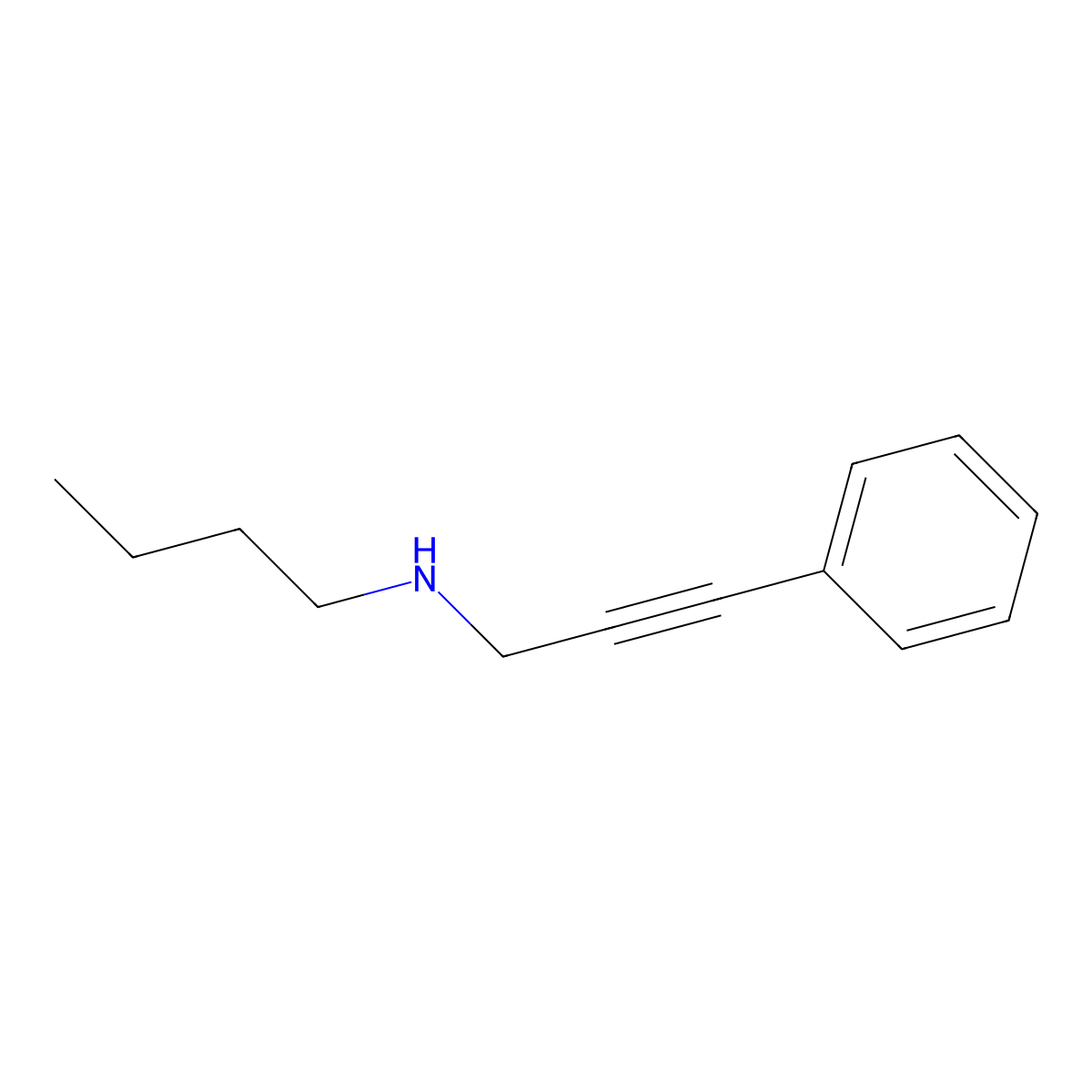 N-(3-phenylprop-2-ynyl)butan-1-amine molecular structure, CAS 445255-32-3