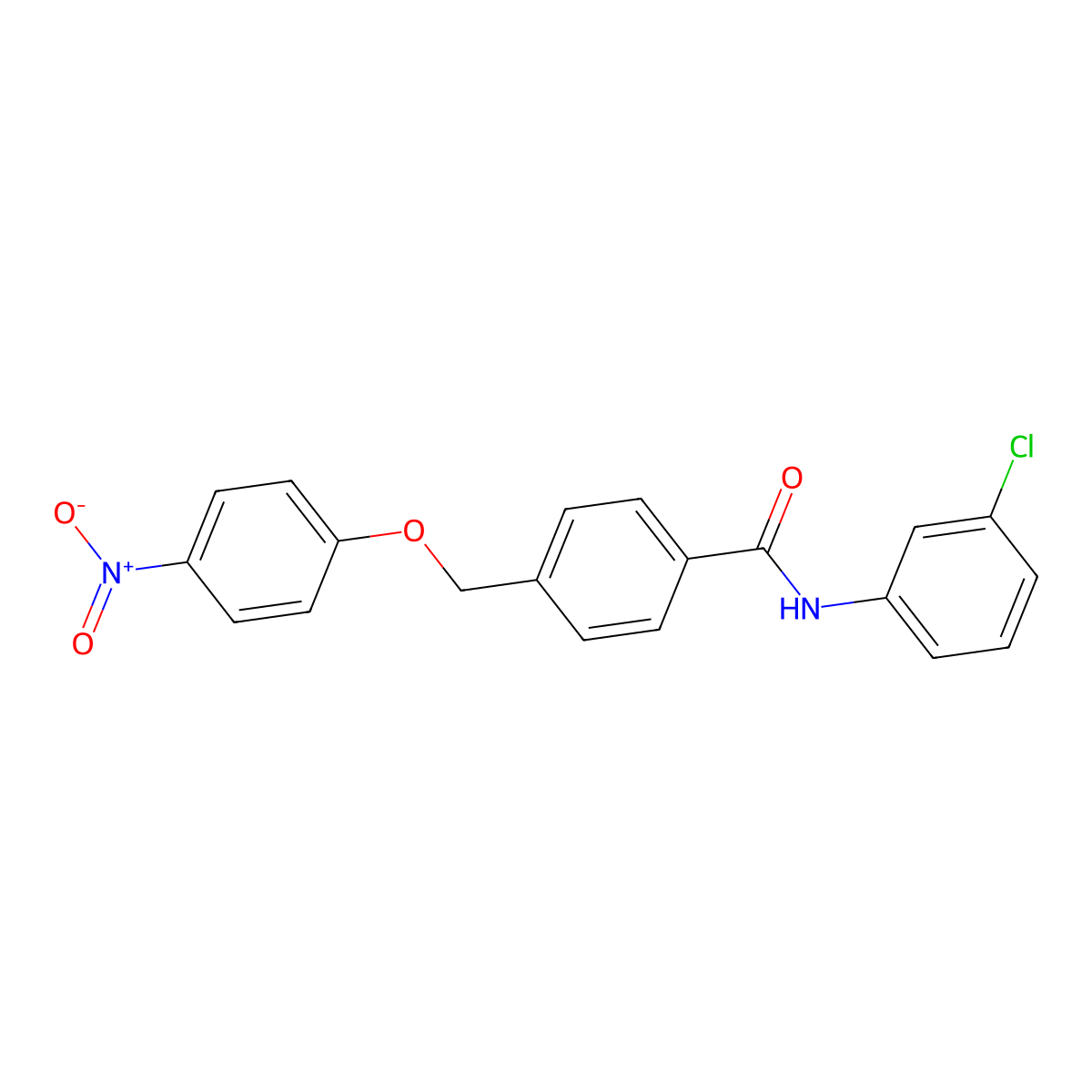 N-(3-chlorophenyl)-4-[(4-nitrophenoxy)methyl]benzamide molecular structure, CAS 445257-81-8