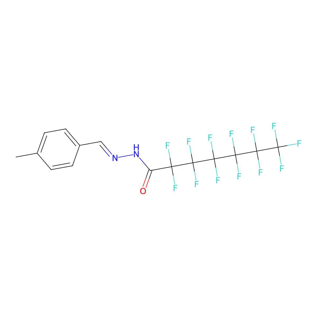 2,2,3,3,4,4,5,5,6,6,7,7,7-Tridecafluoro-N'-[(4-methylphenyl)methylidene]heptanehydrazide molecular structure, CAS 445258-02-6