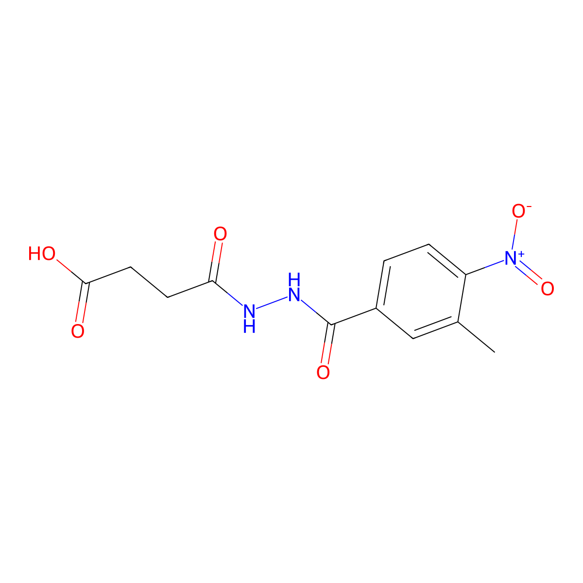 Butanedioic acid, mono[2-(3-methyl-4-nitrobenzoyl)hydrazide] molecular structure, CAS 445258-06-0