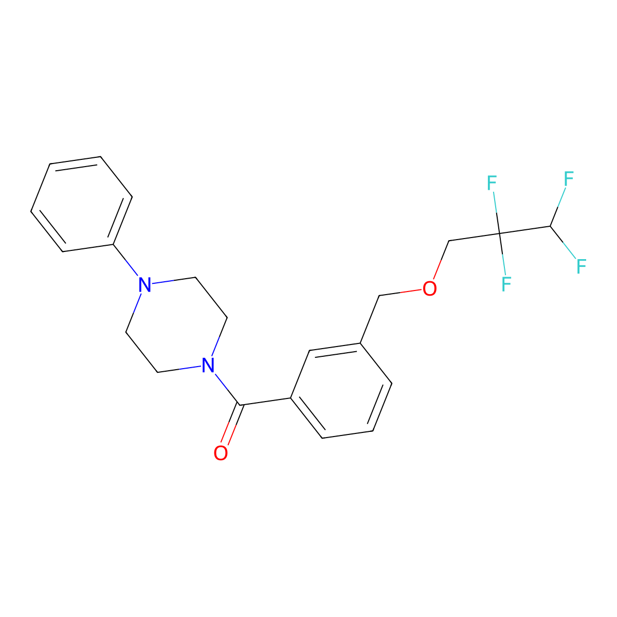 1-Phenyl-4-{3-[(2,2,3,3-tetrafluoropropoxy)methyl]benzoyl}piperazine molecular structure, CAS 445258-70-8