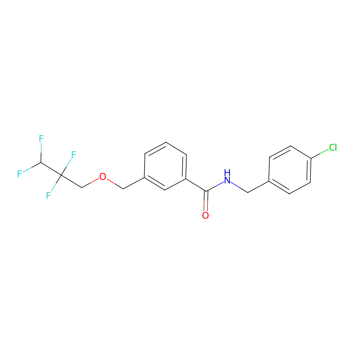N-(4-chlorobenzyl)-3-[(2,2,3,3-tetrafluoropropoxy)methyl]benzamide molecular structure, CAS 445258-86-6