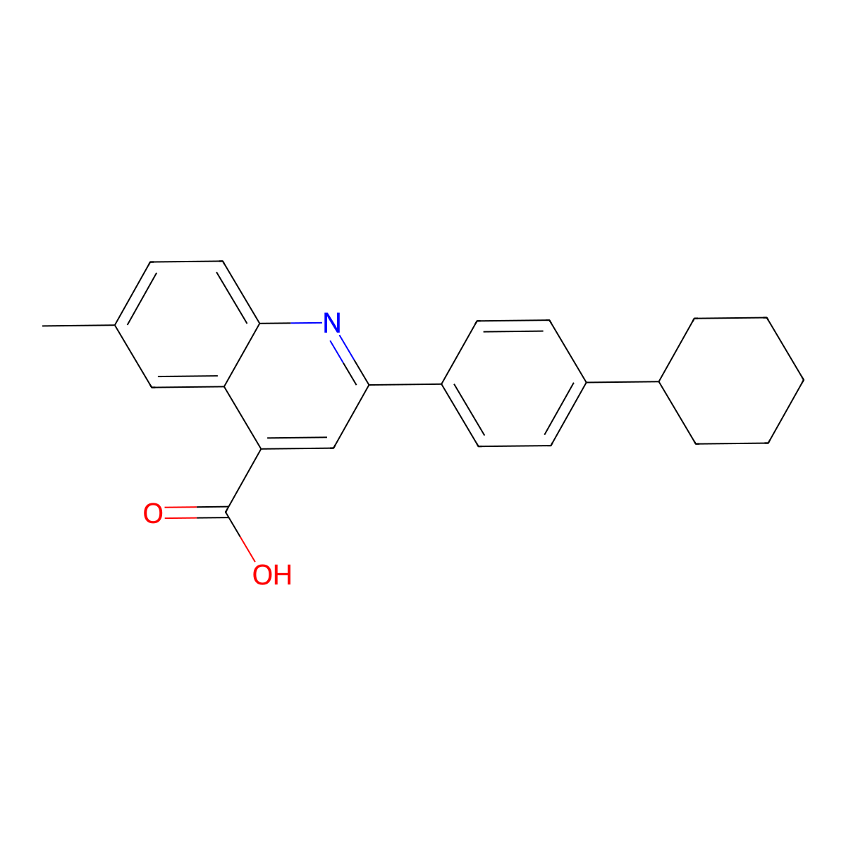 2-(4-Cyclohexylphenyl)-6-methylquinoline-4-carboxylic acid molecular structure, CAS 445259-54-1