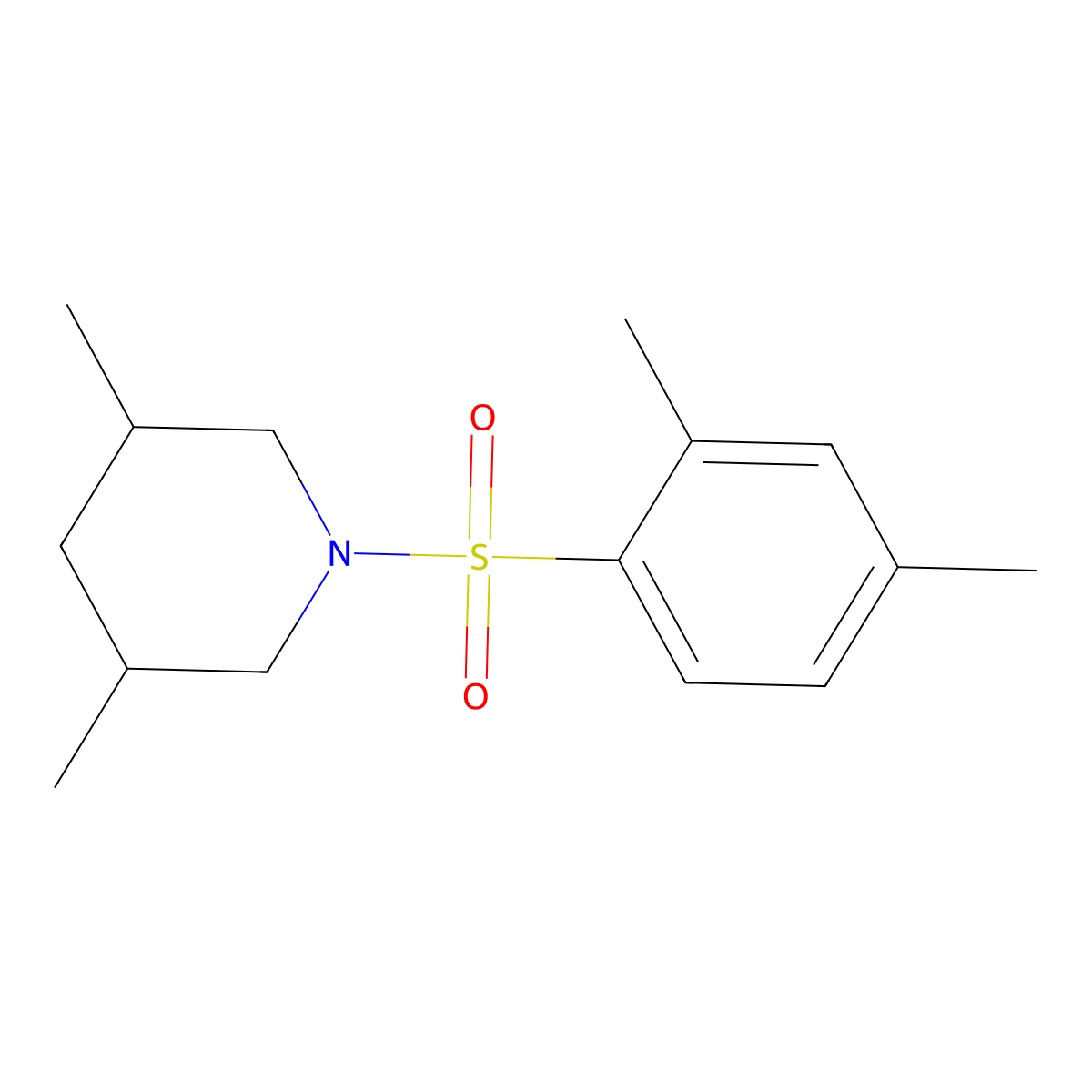 1-[(2,4-Dimethylphenyl)sulfonyl]-3,5-dimethylpiperidine molecular structure, CAS 445259-95-0