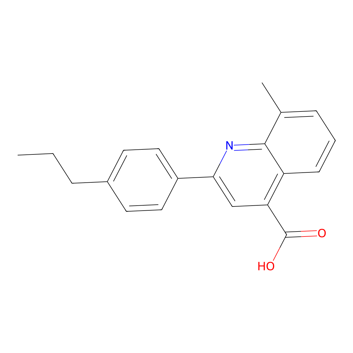 8-Methyl-2-(4-propylphenyl)quinoline-4-carboxylic acid molecular structure, CAS 445260-05-9