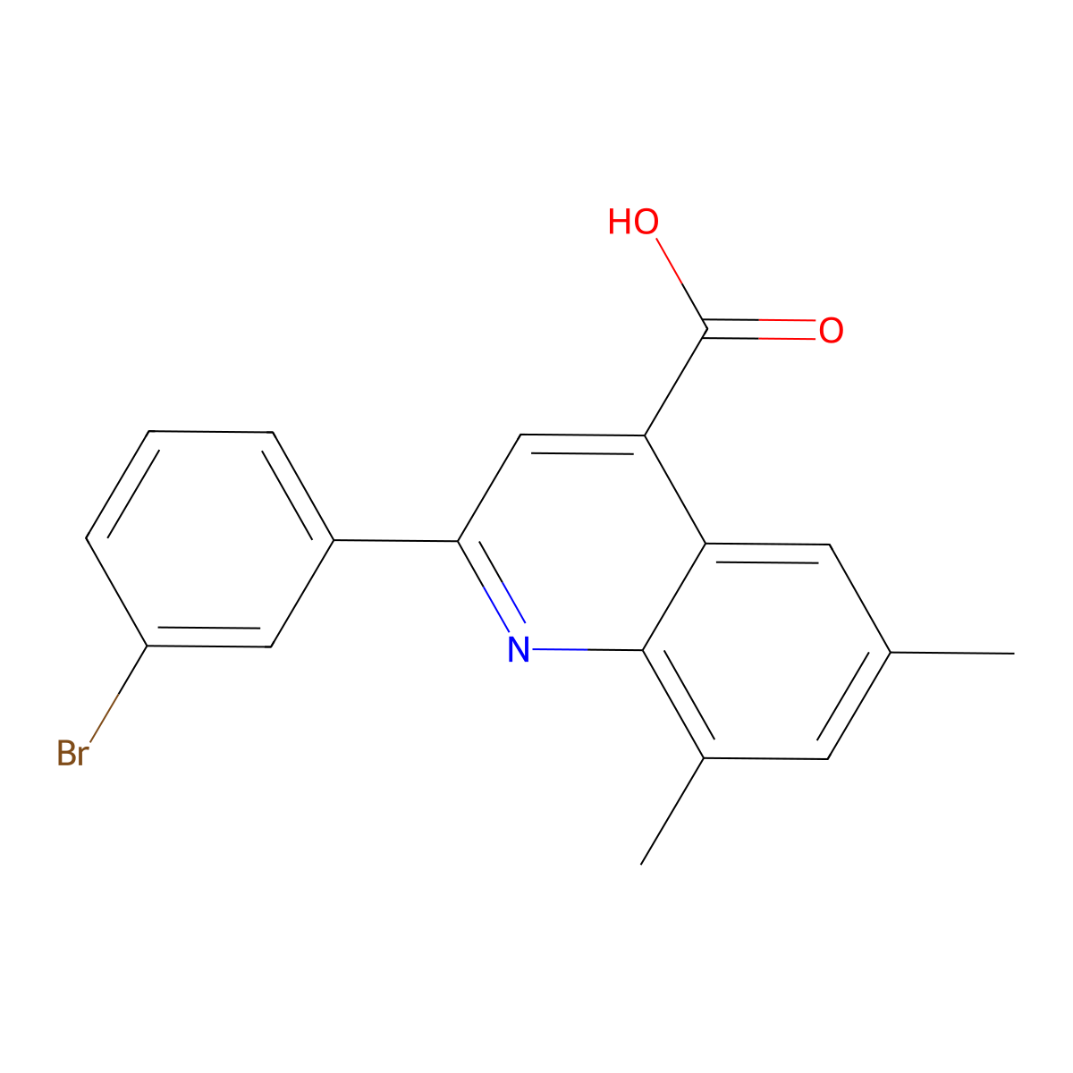2-(3-Bromophenyl)-6,8-dimethylquinoline-4-carboxylic acid molecular structure, CAS 445260-10-6