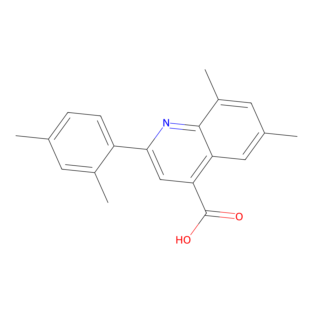 2-(2,4-Dimethylphenyl)-6,8-dimethylquinoline-4-carboxylic acid molecular structure, CAS 445260-11-7