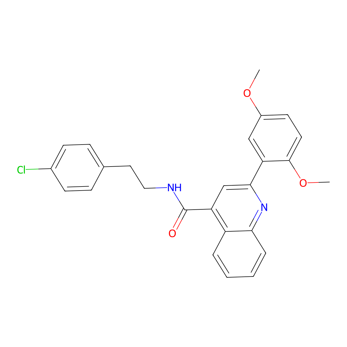N-[2-(4-chlorophenyl)ethyl]-2-(2,5-dimethoxyphenyl)quinoline-4-carboxamide molecular structure, CAS 445260-43-5