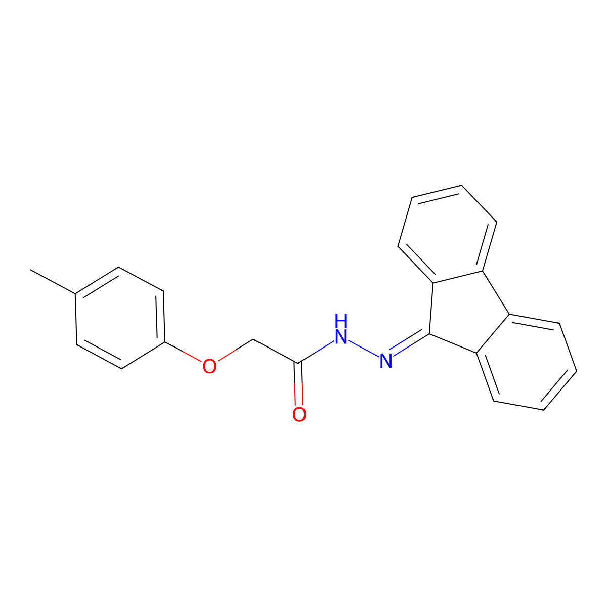 N'-(9H-fluoren-9-ylidene)-2-(4-methylphenoxy)acetohydrazide molecular structure, CAS 445260-58-2