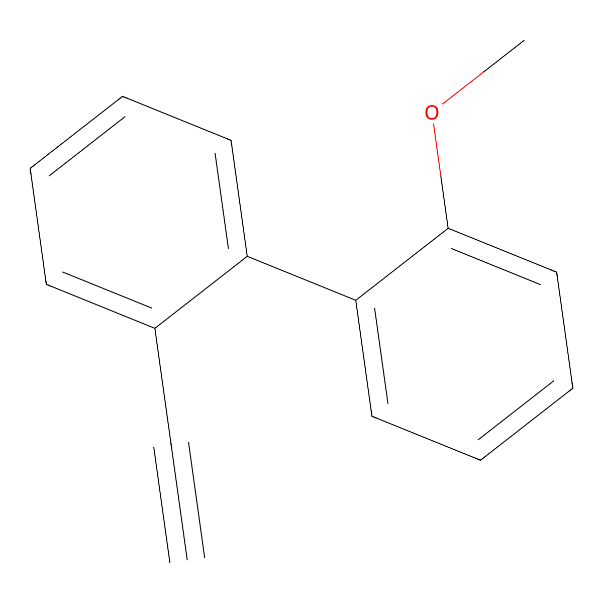 2-Ethynyl-2'-methoxy-1,1'-biphenyl molecular structure, CAS 445262-74-8