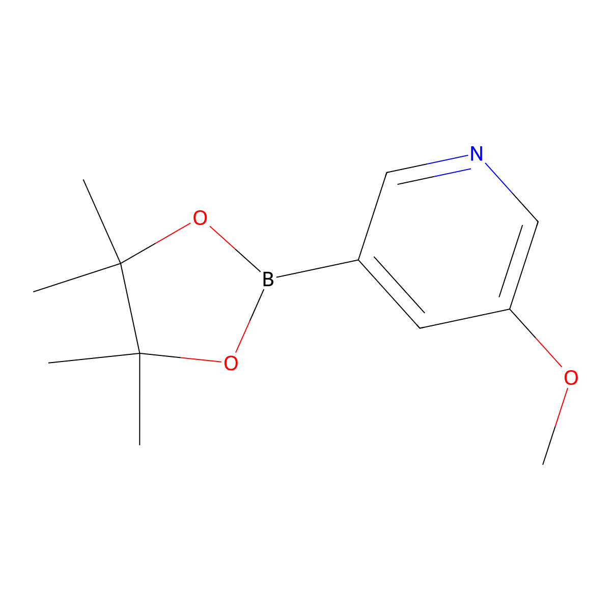 3-Methoxy-5-(4,4,5,5-tetramethyl-1,3,2-dioxaborolan-2-yl)pyridine molecular structure, CAS 445264-60-8