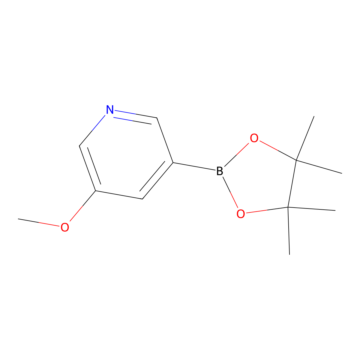 3-Methoxy-5-(4,4,5,5-tetramethyl-1,3,2-dioxaborolan-2-yl)pyridine molecular structure, CAS 445264-60-8