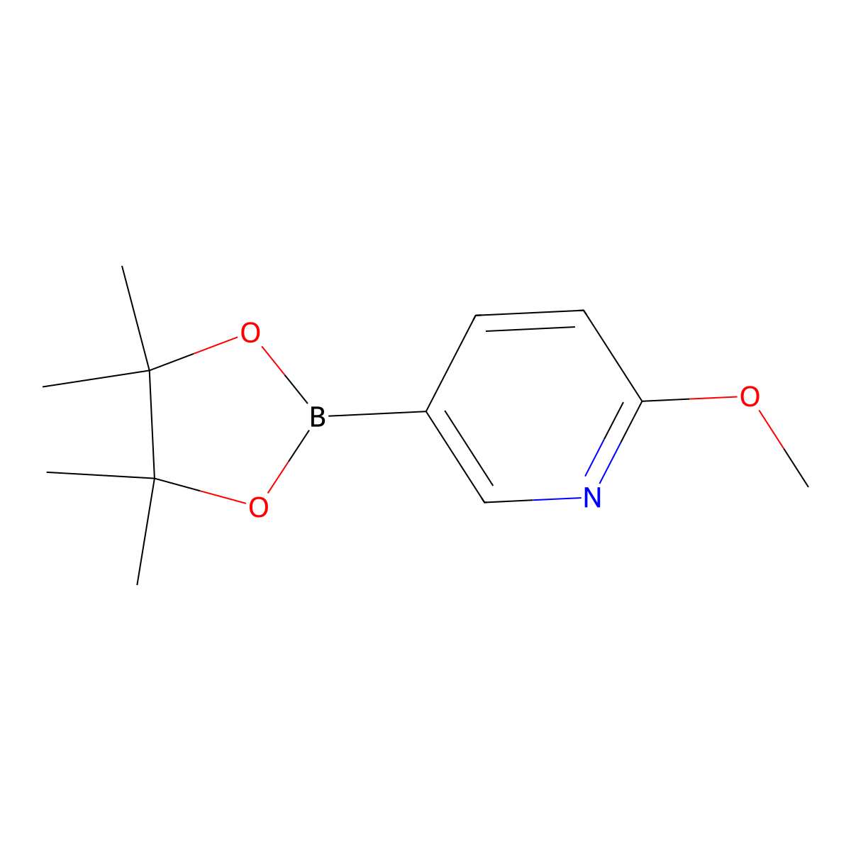 2-Methoxy-5-(4,4,5,5-tetramethyl-1,3,2-dioxaborolan-2-yl)pyridine molecular structure, CAS 445264-61-9