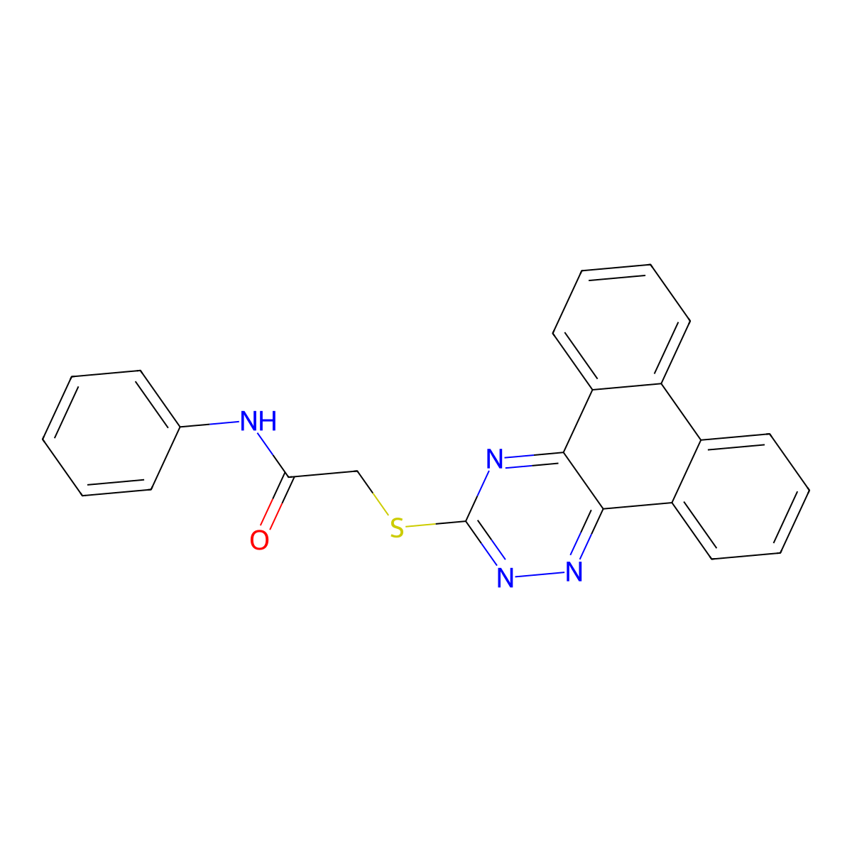 2-(phenanthro[9,10-e][1,2,4]triazin-3-ylsulfanyl)-N-phenylacetamide molecular structure, CAS 445265-23-6