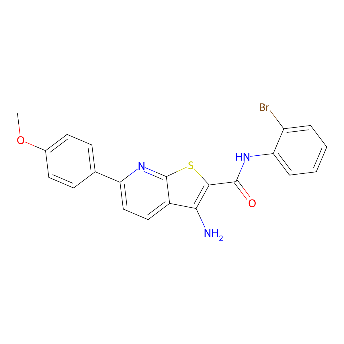 3-amino-N-(2-bromophenyl)-6-(4-methoxyphenyl)thieno[2,3-b]pyridine-2-carboxamide molecular structure, CAS 445268-51-9
