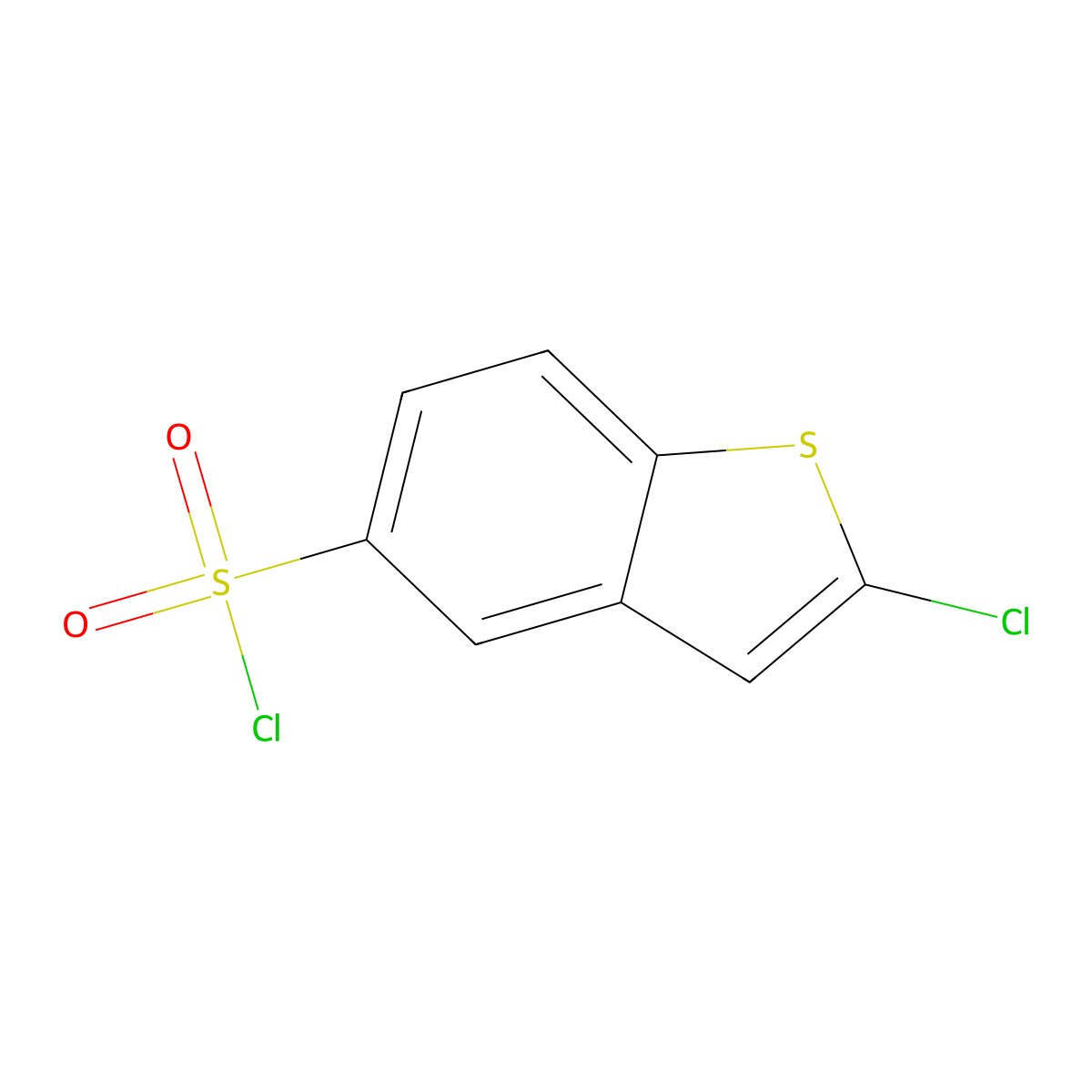 2-Chloro-1-benzothiophene-5-sulfonylchloride molecular structure, CAS 445280-58-0