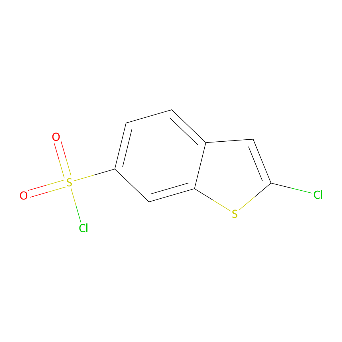 2-Chloro-1-benzothiophene-6-sulfonyl chloride molecular structure, CAS 445280-61-5