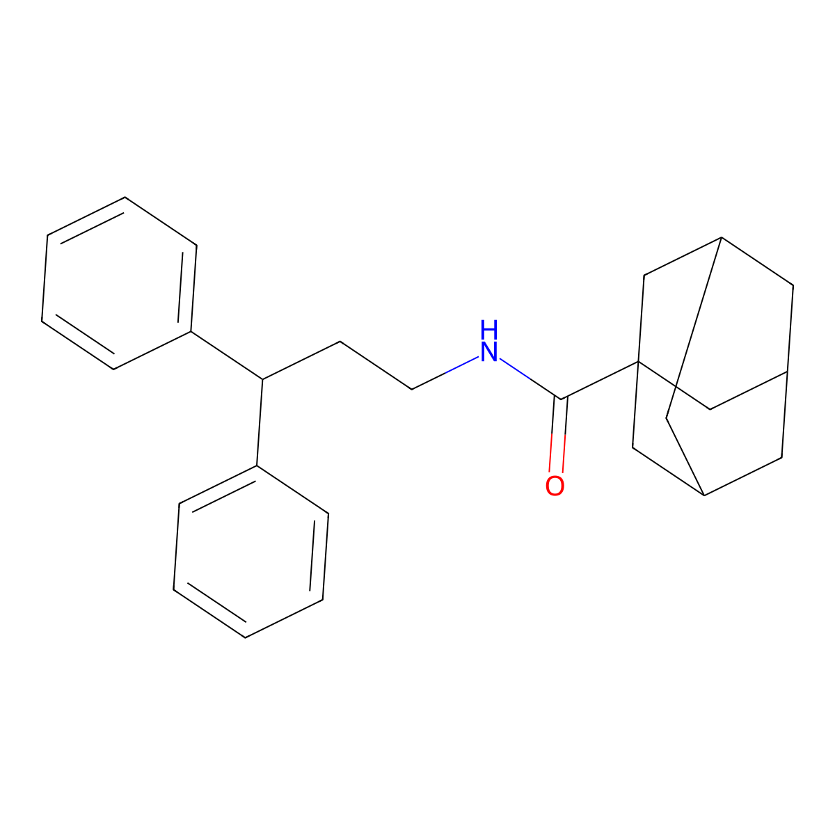 N-(3,3-diphenylpropyl)adamantane-1-carboxamide molecular structure, CAS 445284-49-1