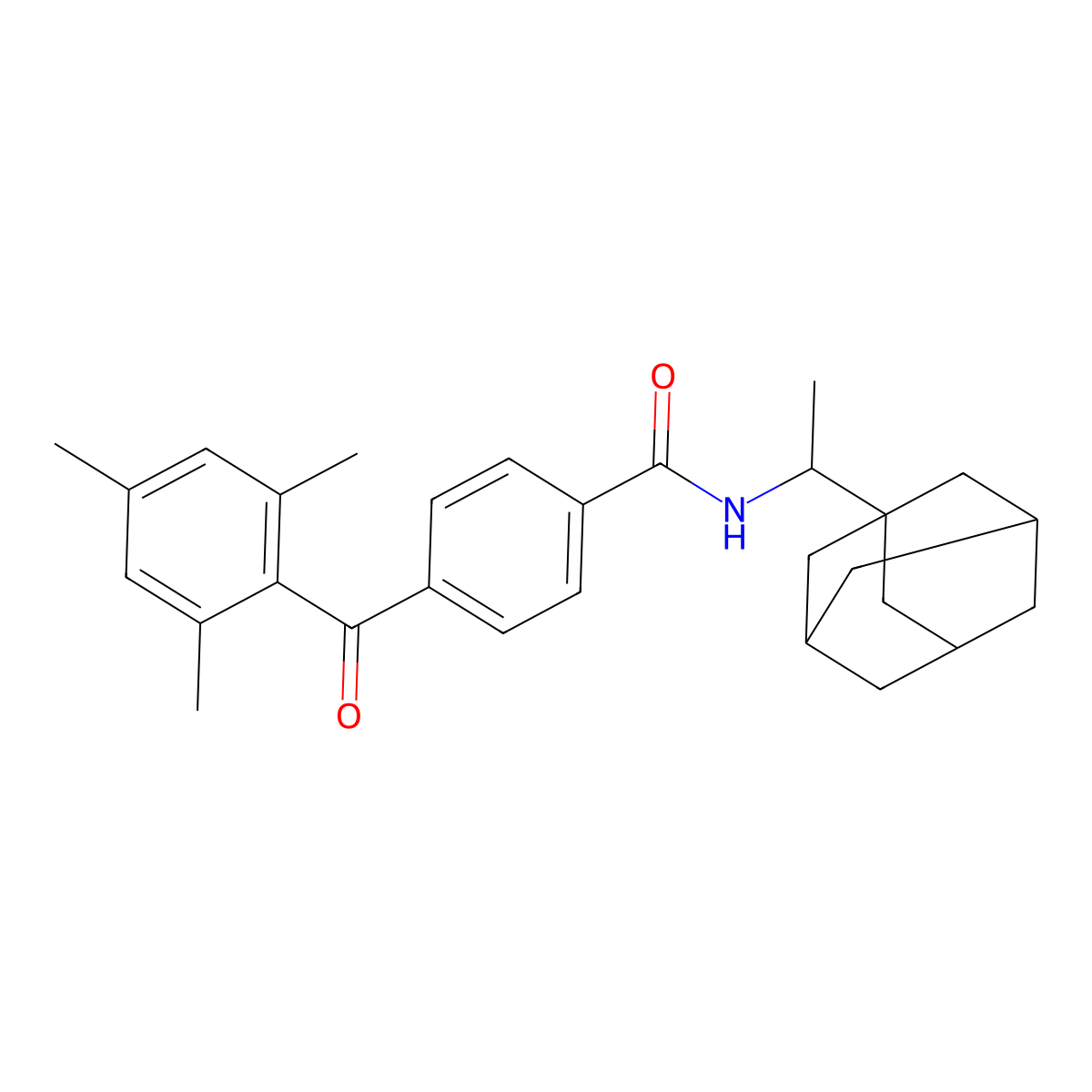 N-[1-(1-adamantyl)ethyl]-4-(2,4,6-trimethylbenzoyl)benzamide molecular structure, CAS 445284-58-2
