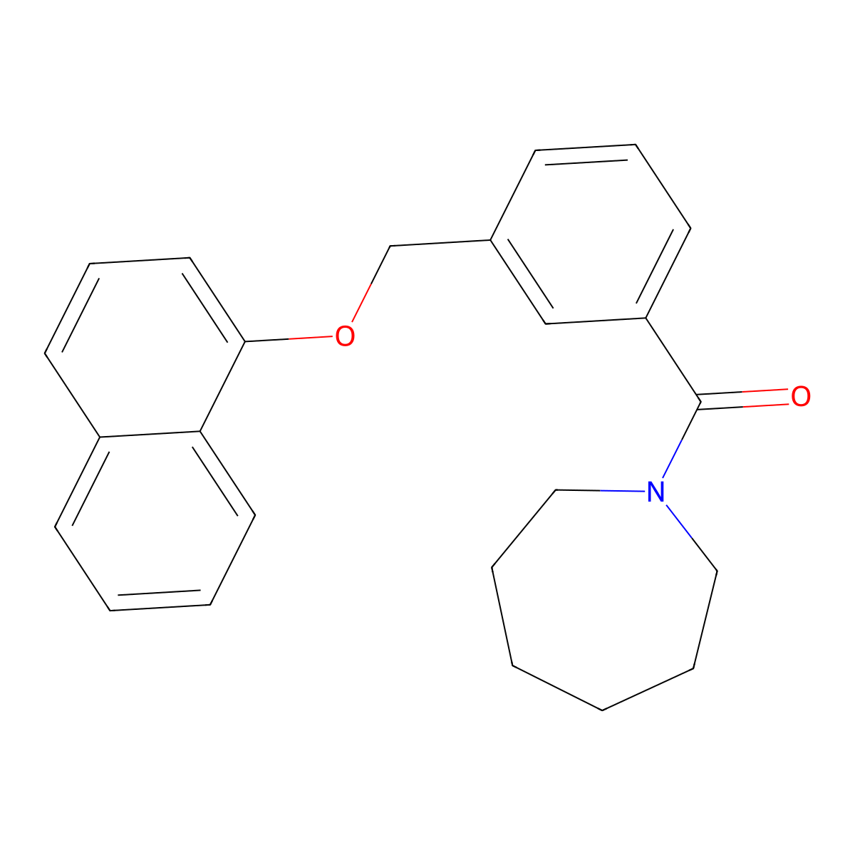 Azepan-1-yl-[3-(naphthalen-1-yloxymethyl)phenyl]methanone molecular structure, CAS 445285-11-0