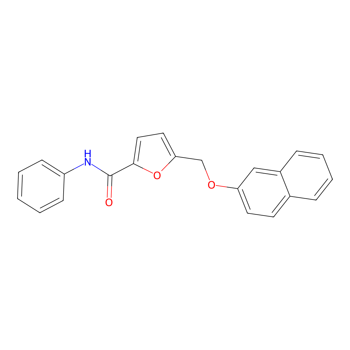 5-(naphthalen-2-yloxymethyl)-N-phenylfuran-2-carboxamide molecular structure, CAS 445285-28-9