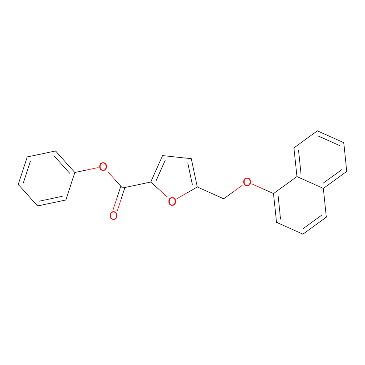 Phenyl 5-[(1-naphthyloxy)methyl]-2-furoate molecular structure, CAS 445285-86-9