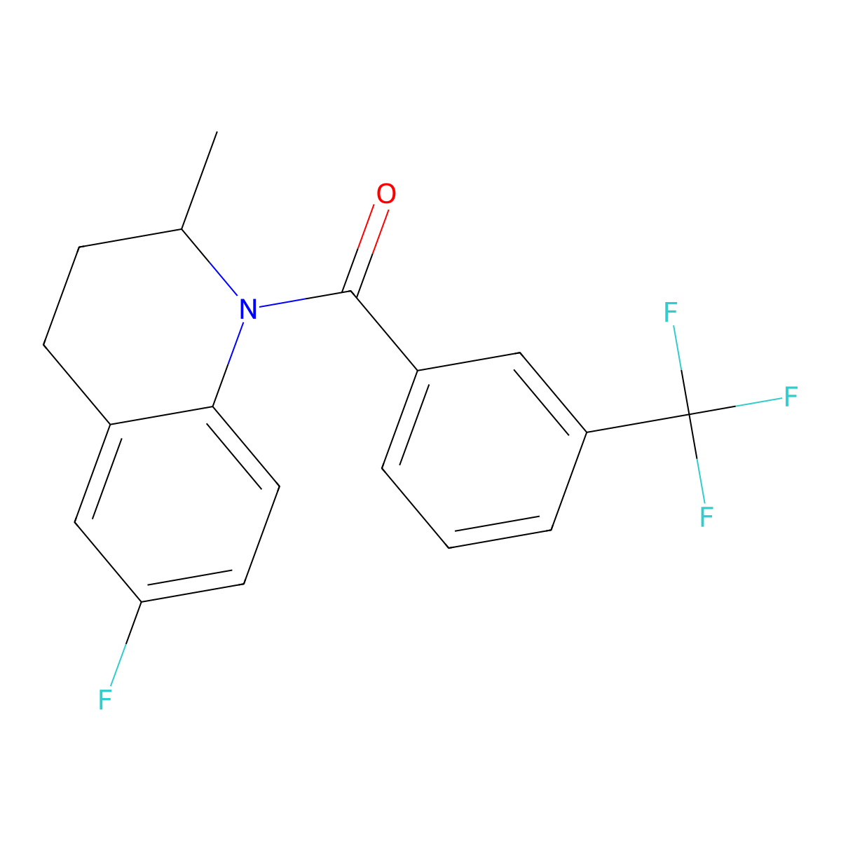 (6-fluoro-2-methyl-3,4-dihydro-2H-quinolin-1-yl)-[3-(trifluoromethyl)phenyl]methanone molecular structure, CAS 445286-00-0