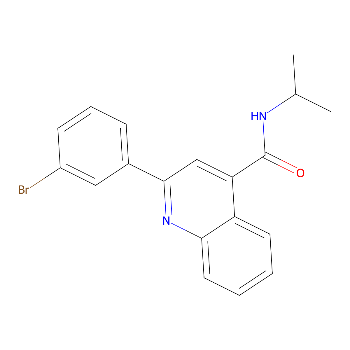 2-(3-bromophenyl)-N-propan-2-ylquinoline-4-carboxamide molecular structure, CAS 445286-25-9