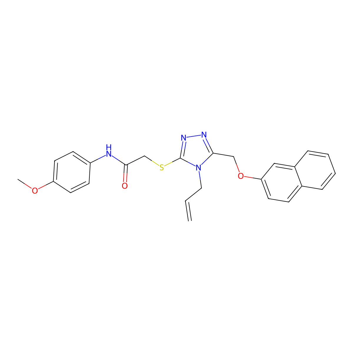 2-({4-allyl-5-[(2-naphthyloxy)methyl]-4H-1,2,4-triazol-3-yl}sulfanyl)-N-(4-methoxyphenyl)acetamide molecular structure, CAS 445286-42-0