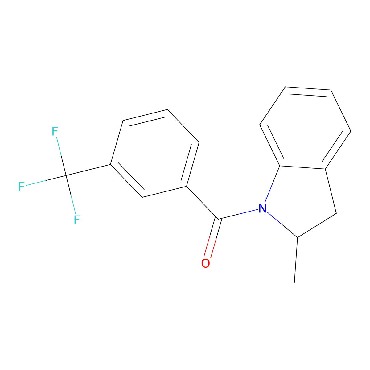 (2-Methyl-2,3-dihydroindol-1-yl)-[3-(trifluoromethyl)phenyl]methanone molecular structure, CAS 445286-45-3