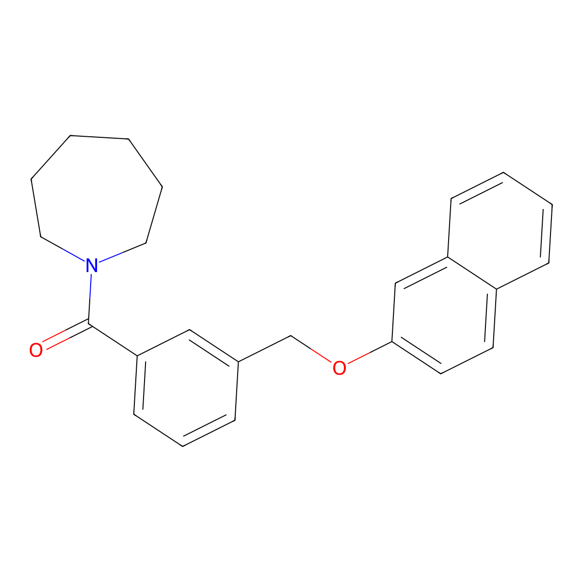 Azepan-1-yl-[3-(naphthalen-2-yloxymethyl)phenyl]methanone molecular structure, CAS 445286-79-3