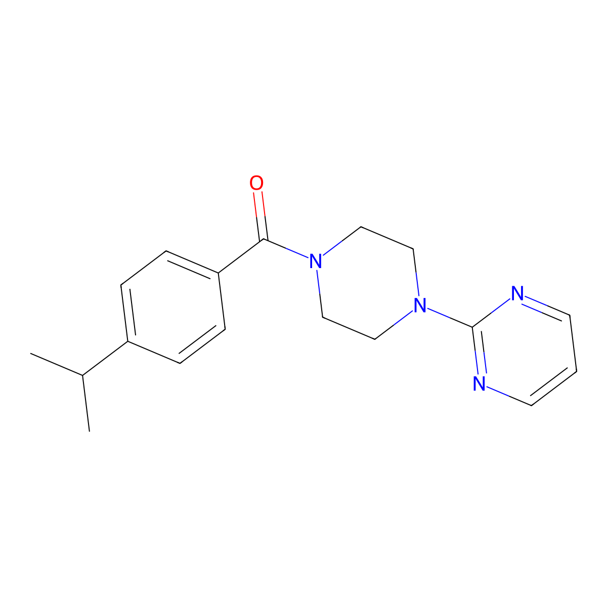 (4-Propan-2-ylphenyl)-(4-pyrimidin-2-ylpiperazin-1-yl)methanone molecular structure, CAS 445287-17-2