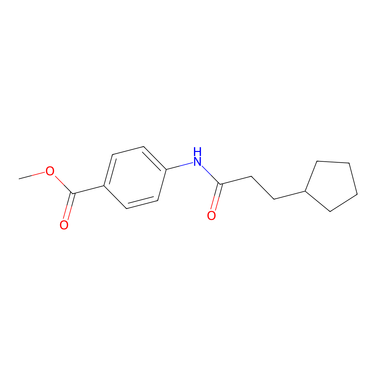 Methyl 4-(3-cyclopentylpropanoylamino)benzoate molecular structure, CAS 445287-47-8