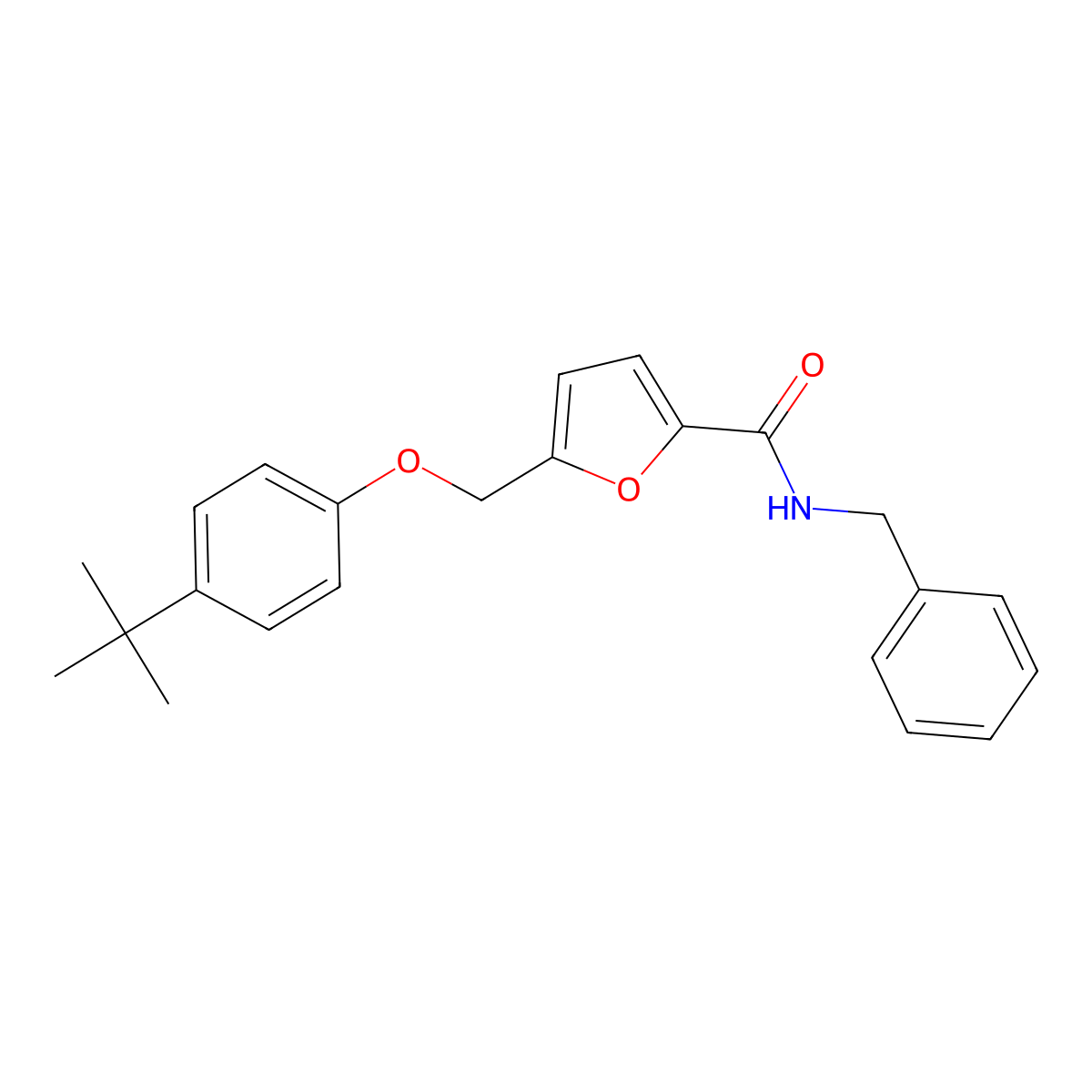 N-benzyl-5-[(4-tert-butylphenoxy)methyl]furan-2-carboxamide molecular structure, CAS 445287-53-6
